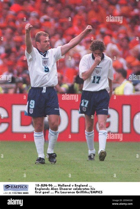 Jun Holland V England Englands Alan Shearer Celebrates