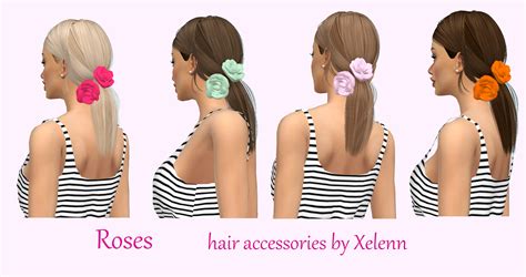 Flower Leaf Hair Clip Female Hairpin Acc The Sims 4 P1 Sims4