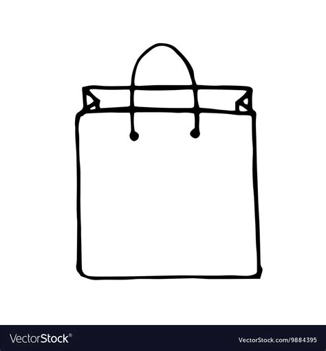 Doodle Style Shopping Bag Royalty Free Vector Image