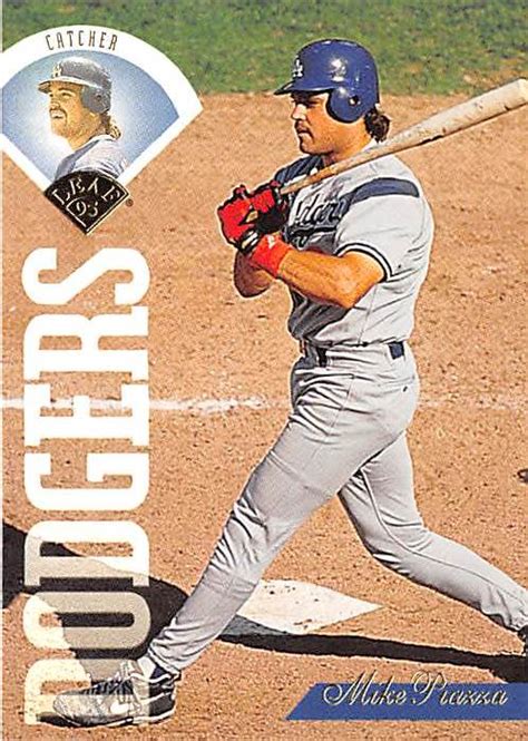 Mike Piazza Baseball Card Los Angeles Dodgers Hall Of Fame Leaf