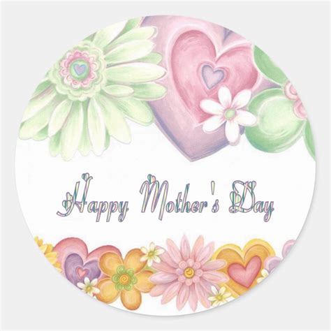 Happy Mothers Day Classic Round Sticker Zazzle