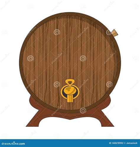 Icono de barril de madera ilustración del vector Ilustración de barril