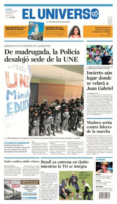 Periódico El Universo Ecuador Ecuador Periódicos De Ecuador