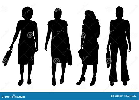 Vector Silhouettes Of Women Stock Vector Illustration Of Attractive