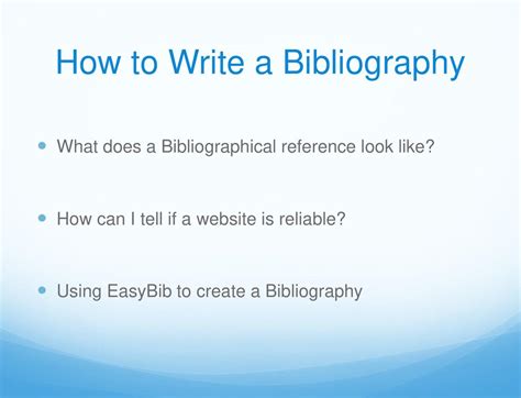 How To Write A Bibliography Ppt Download