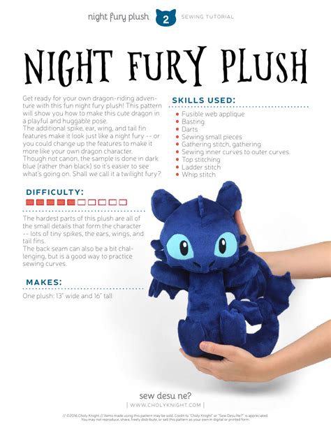 Night Fury Plush Sewing Pattern Templates Download Printable Pdf Templateroller