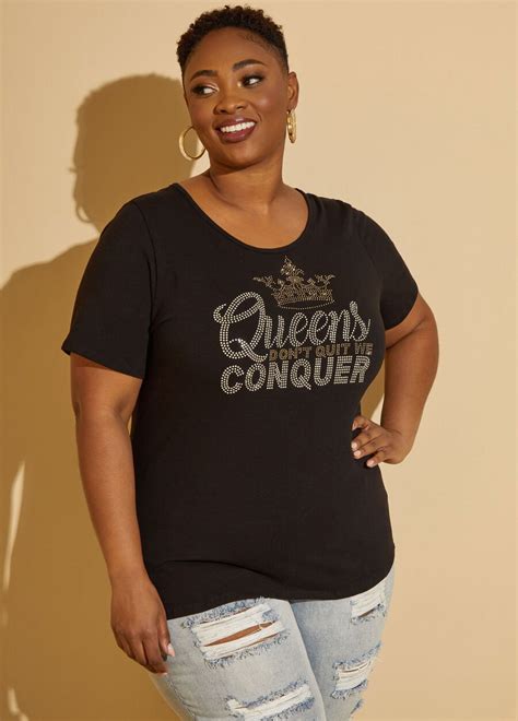 Plus Size Queens Conquer Graphic Tee Shirt Plus Size Jersey T Shirt