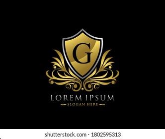 Luxury Shield G Letter Logo Graceful Stock Vector Royalty Free