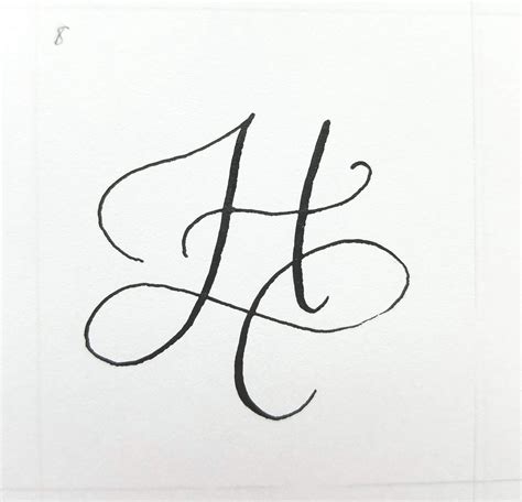 Uppercase H Calligraphy