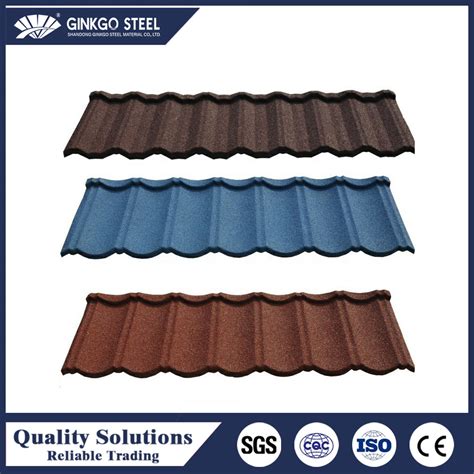 Deco Roofing Tiles Color Stone Coated Metal Roof Tiles Bond Stone