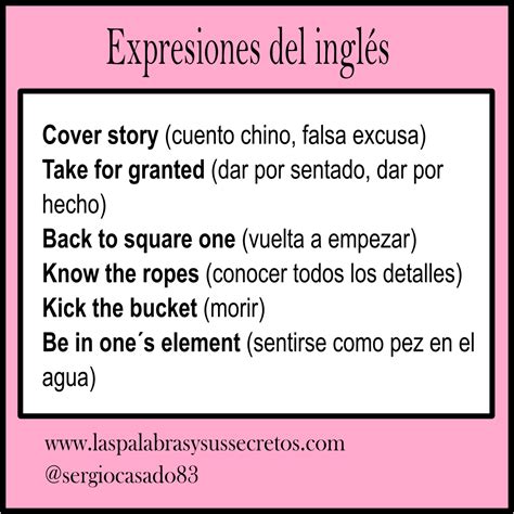 Modismos Del Ingl S Expresiones En Ingles Vocabulario Ingles Espa Ol