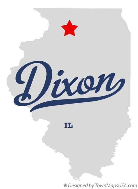 Map of Dixon, IL, Illinois