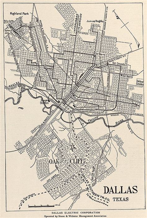 Map of Oak Cliff in Dallas, Texas Circa 1912 : r/MapPorn