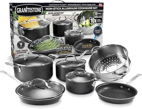 Customer Reviews Granitestone Diamond Non Stick Pc Cookware Set Ptfe