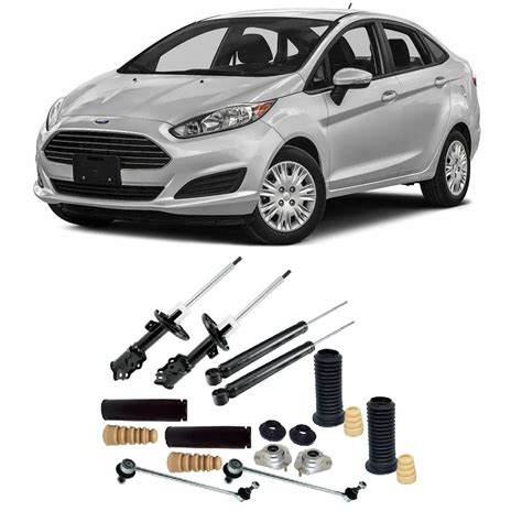 04 Amortecedores 04 Kits Batentes Bieletas Ford New Fiesta 2011 Até