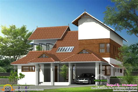 Modern Mix Sloped Roof Home Kerala Home Design And Floor Plans