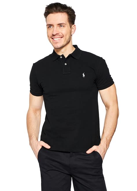 Camisa Polo Ralph Lauren Masculina Piquet Custom Slim Fit White Icon