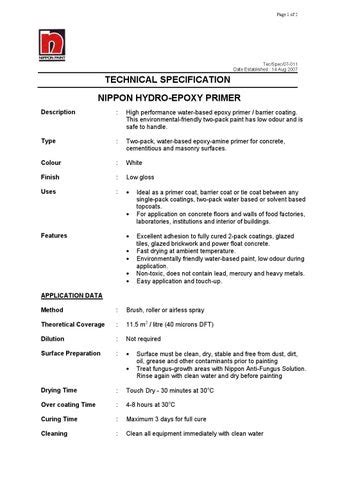 SDS Nippon Roadline Paint PDF Dangerous Goods Toxicity