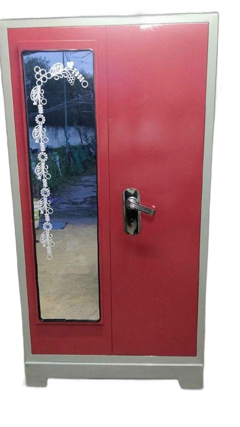 Double Door Color Coated Red Steel Almirah For Home Size Dimension