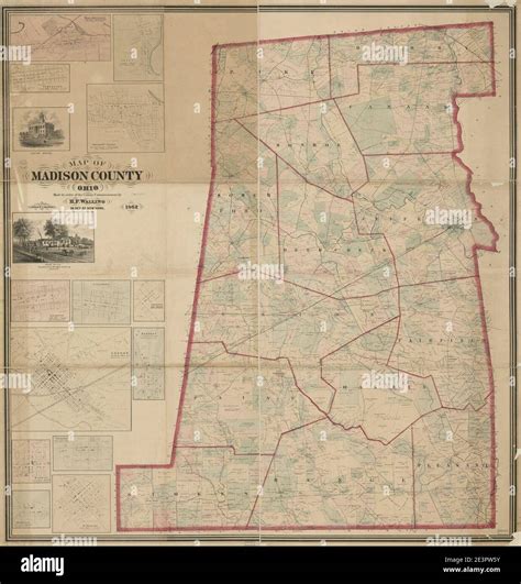 Map Of Madison County Ohio Stock Photo Alamy