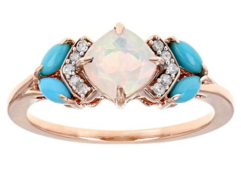 White Ethiopian Opal K Rose Gold Ring Ctw Tcg