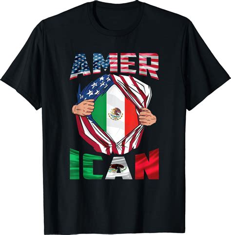 American Grown Mexican Roots Half Mexican Half American Flag T Shirt