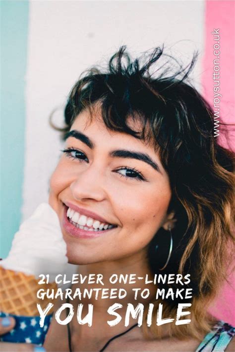 A Woman Smiling And Holding An Ice Cream Cone With The Words You Smile