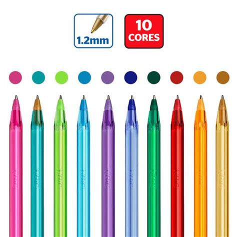 Kit Canetas Coloridas Bic Fashion Cores E Sentimentos Ponta M Dia