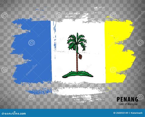 Flag of Penang from Brush Strokes. Flag State Penang of Malaysia with ...