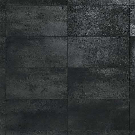 Bond Tile Fuse Black 12 In X 24 In Matte Porcelain Floor And Wall Tile 7 Pieces 13 56 Sq Ft