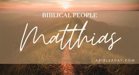 Biblical People Matthias Friends And Foes Of Jesus