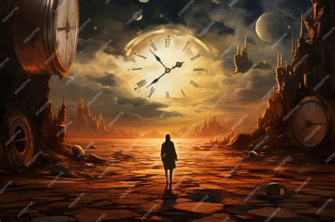 Premium AI Image | Time travel concept big clock Beautiful illustration ...