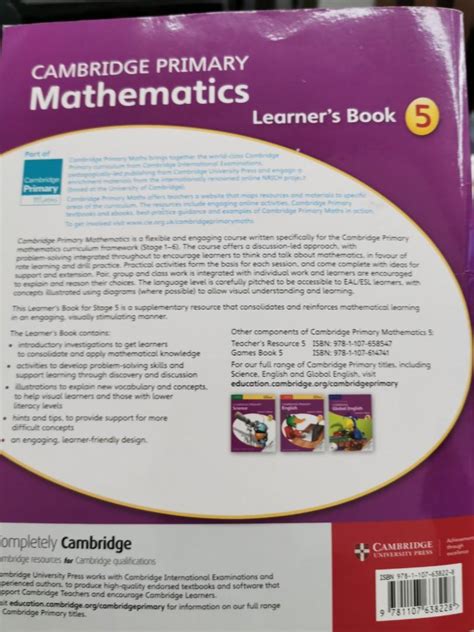 Cambridge Primary Mathematics Learners Book Year Hobbies Toys