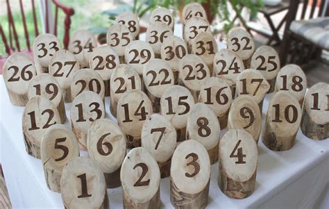 Beautiful Bridal Rustic Wedding Table Numbers