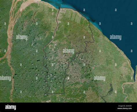 Demerara-Mahaica, region of Guyana. Low resolution satellite map Stock ...