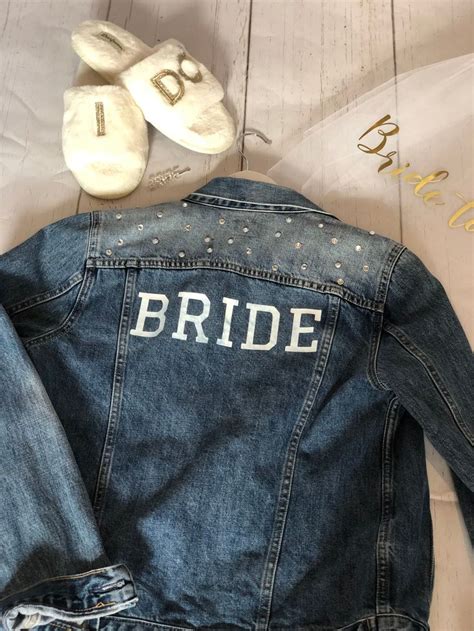 Bride Sparkle Denim Jacket In 2021 Custom Denim Jackets Custom Denim Denim Jacket