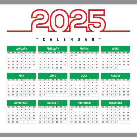 Calendario Calendario Horizontal Creativo En Ingl S D As