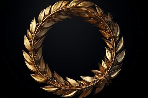 Premium AI Image Golden Laurel Wreath AI