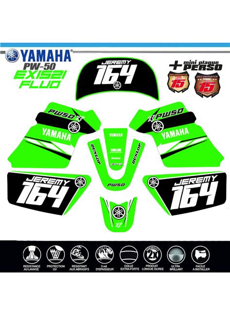 Kit Deco Pw Exis Yamaha Vert Fluo Decografix