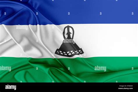 Lesotho Flag Stock Photo Alamy