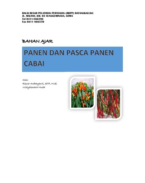 Panen Dan Pasca Panen Cabai