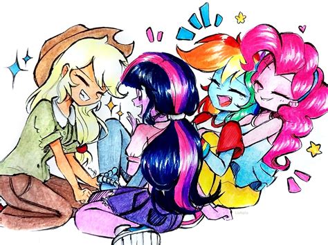 Safe Artist Liaaqila Applejack Pinkie Pie Rainbow Dash