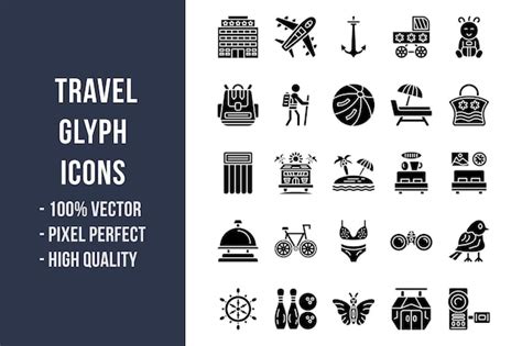 Premium Vector Travel Glyph Icons