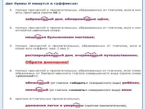 Одна и две буквы Н в суффиксах страдательных причастий прошедшего ...