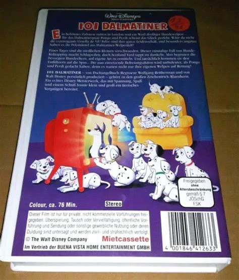 101 DALMATINER Walt Disneys Meisterwerk VHS PAL 1996 Mietcassette