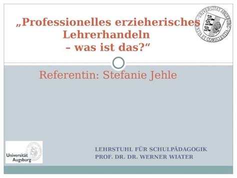 Ppt Lehrstuhl F R Schulp Dagogik Prof Dr Dr Werner Wiater