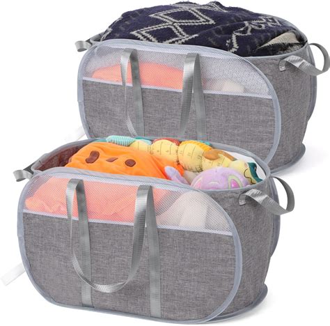 Amazon 72L Collapsible Pop Up Laundry Hamper With Lid Interior