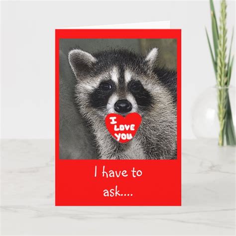 Raccoon Valentines Day Card Zazzle