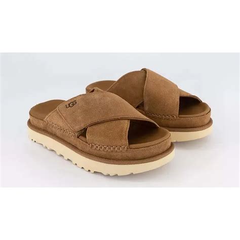 Ugg Goldenstar Cross Slide Chestnut Where To Buy Che The