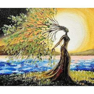 Tree of Life Painting Mother Nature Original Art Gaia Goddess - Etsy